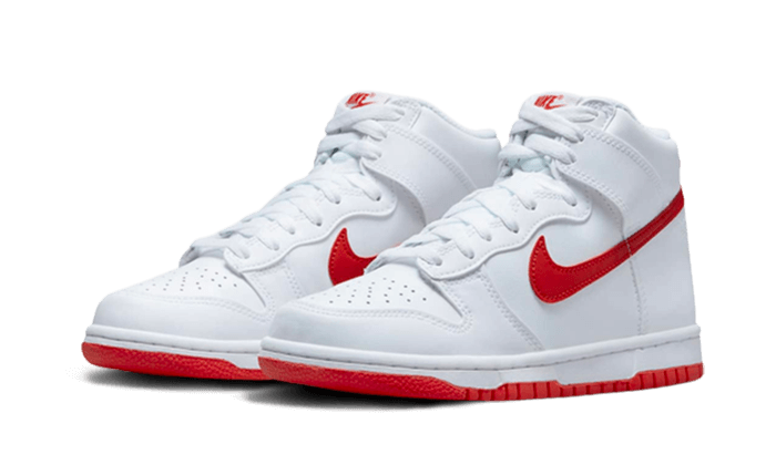 Dunk High White Picante Red